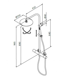 Thermostatique douche avec colonne Chromé