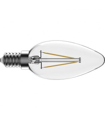 Ampoule LED bougie filament clair, 2,5W, E14, 250lm, 2700K