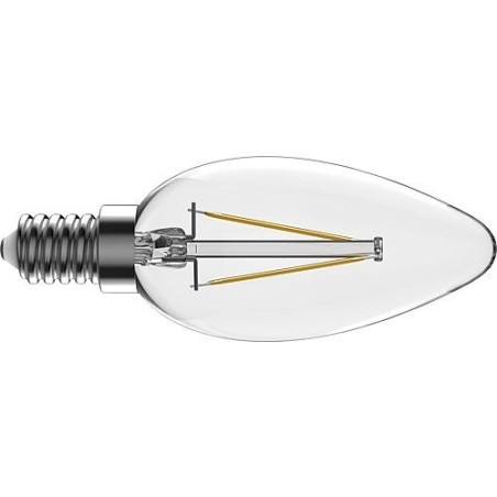 Ampoule LED bougie filament clair, 2,5W, E14, 250lm, 2700K