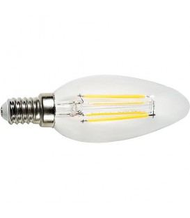 Ampoule LED bougie filament clair, 4W, E14, 470lm, 2700K