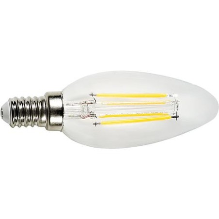 Ampoule LED bougie filament clair, 4W, E14, 470lm, 2700K