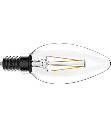 Ampoule LED bougie Filament clair, 4,5W, E14, 470lm, 2700K