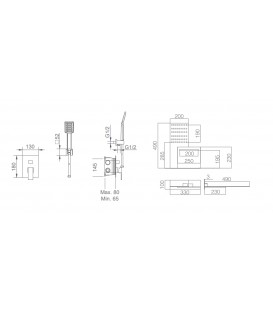 ENSEMBLE DE DOUCHE THERMOSTATIQUE ENCASTRÉ RODAS CHROME