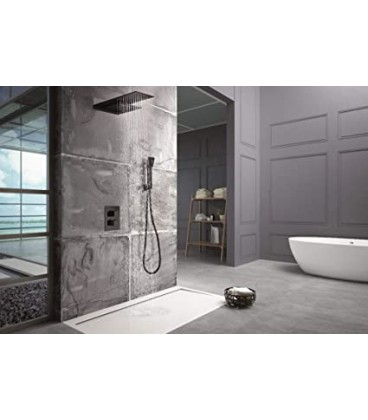 ENSEMBLE DE DOUCHE THERMOSTATIQUE ENCASTRÉ RODAS NOIR MAT