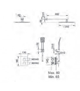 ENSEMBLE DOUCHE THERMOSTATIQUE ENCASTRÉ CIES BLANC MAT