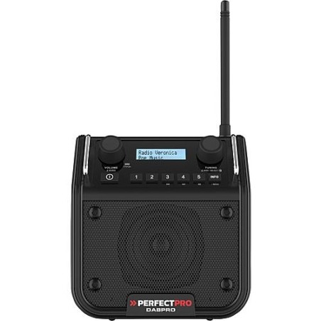 Radio de chantier Dabpro avec battérie, 1x4 W, UKW, DAB+, bluetooth, 1,5kg, 180x180x130mm