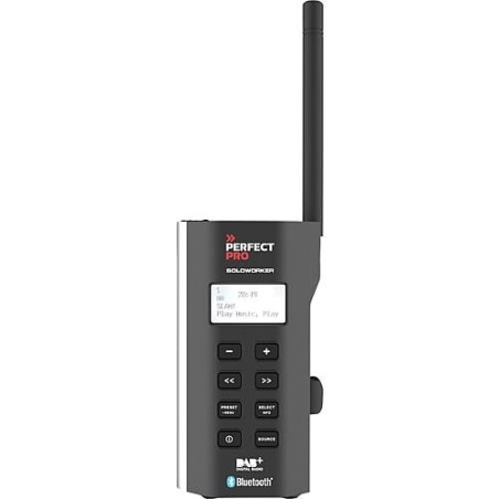 Radio de chantier Soloworker avec batt., 1x1,5 W, UKW, DAB+, bluetooth, 0,25kg, 67x122x41mm