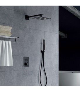 ENSEMBLE DE DOUCHE THERMOSTATIQUE ENCASTRÉ MADEIRA NOIR MAT