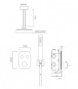 ENSEMBLE DE DOUCHE ENCASTRÉ FEROE NOIR MAT