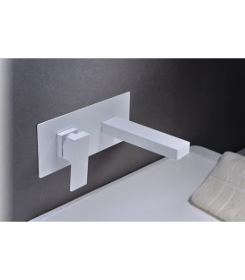 MONOCOMMANDE ENCASTRÉ CARRÉ LAVABO SUIZA BLANC MAT