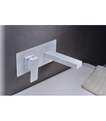 MONOCOMMANDE ENCASTRÉ CARRÉ LAVABO SUIZA BLANC MAT