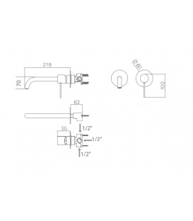 MONOCOMMANDE LAVABO ENCASTRÉ ETNA CHROME