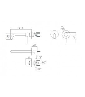 MONOCOMMANDE LAVABO ENCASTRÉ ETNA NOIR MAT