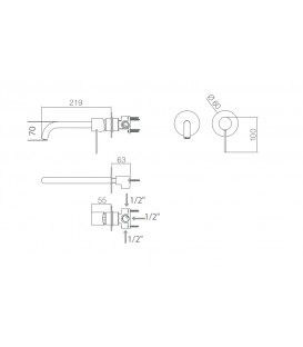 MONOCOMMANDE LAVABO ENCASTRÉ ETNA BLANC MAT