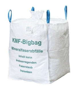 big bag fibre minérale revêtement 4 poignées, SWL 150kg 900x900x1110mm
