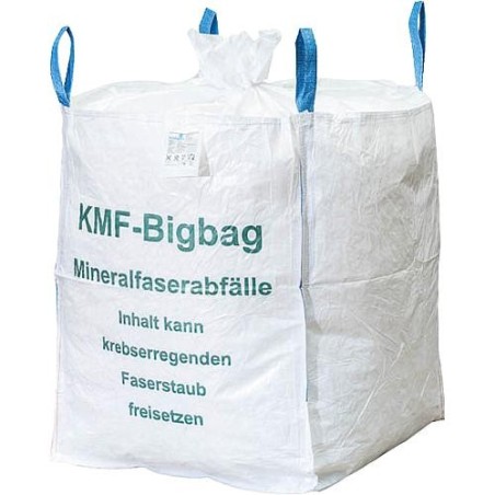 big bag fibre minérale revêtement 4 poignées, SWL 150kg 900x900x1110mm