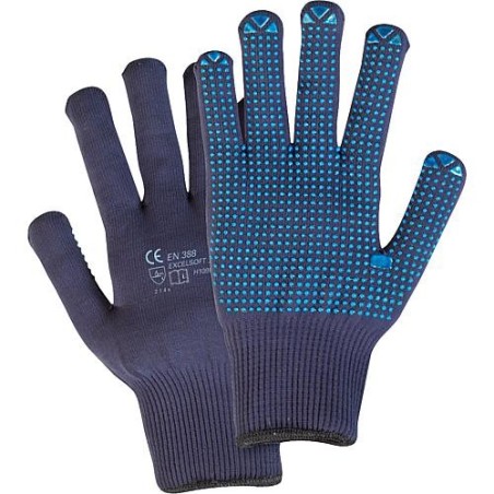 Gant de protection tricoté bleu - taille 8 1 paire