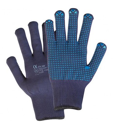 Gant de protection tricoté bleu - taille 9 1 paire