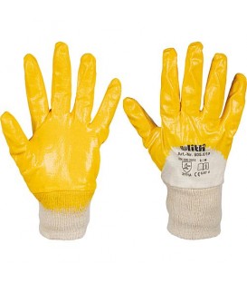 Gants de travail recouvert nitrile jaune, coton tricot int Taille 8 - conditionnement : 1 paire