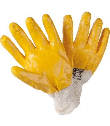 Gants de travail jaune, coton tricot int Taille 10 - emballage : 1 paire