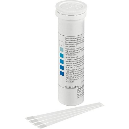 Languettes test H²O² 0-50 mg/l 100 pièces par dose