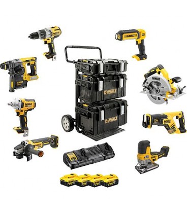 Kit sans fil DeWALT 8 pièces 18V DCK856P4-QW avec 4x 5,0 Ah Li-IOn batteries et chargeur