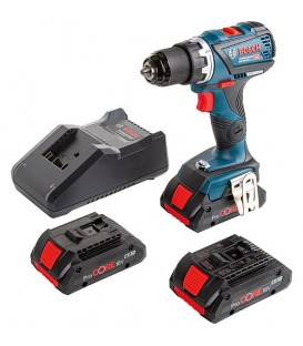 Perceuse à percussion sans fil BOSCH, 3x 4,0 Ah batteries +chargeur en mallette GSR18V-60c