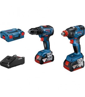 Kit batteries BOSCH 2 pcs inclus perceuse à percussion, visseuse avec 2x 4,0 Ah batteries + chargeur