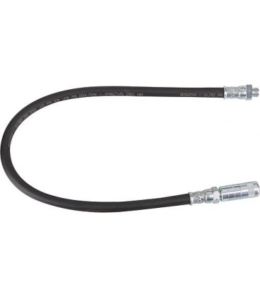 Tuyau métallique flexible HP caoutchouc 1200 bars avec 4 becs a mâchoire hydraulique R 1/8", 500 mm de long