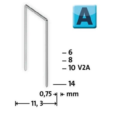 Agrafes Type A 53/10 super dur, zinguées Emballage 5000 pièces