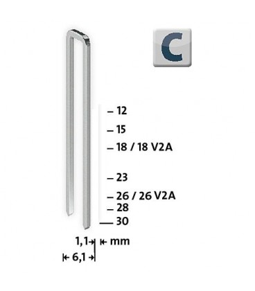 Agrafes Type C 4/23 zinguées Emballage 2000 pièces