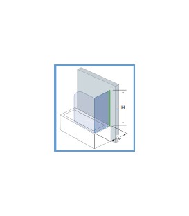 Square 5 paroi fixe pour écran baignoire avec support plafond