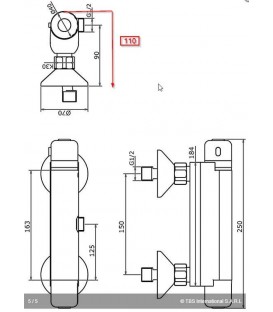 Mitigeur de douche thermostatique GLOBOS  chromé