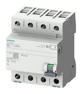 FI-Interrupteur de protection Siemens, 4 poles, type B, 40A, 300mA, 5SV3644-4