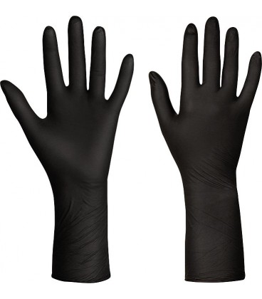 Gant nitrile noir SAFE LONG non poudré - lg 300 mm taille S - emballage 100 pces