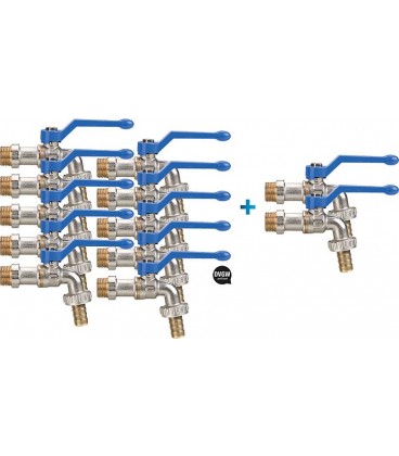 Kit Robinet de vidange "silver" contenant 10x robinet à boisseau sphérique +2x gratuit robinet