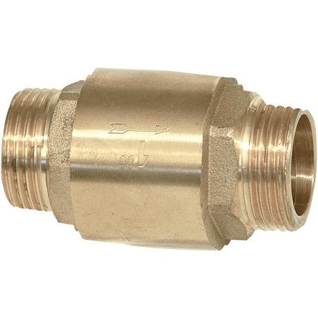 Soupape de retenue filetage mâle x filetage mâle 3/4" avec insert métallique et joint en viton