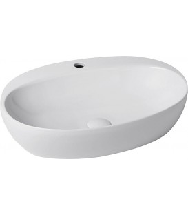 Vasque a poser Clas 600x420 en céramique, blanc avec trou de robinet