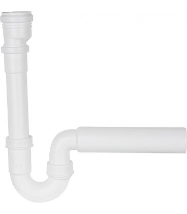 Siphon anti-odeur, DN50/40, tube mural DN50 (2), plastique blanc, pour station d'eau domestique