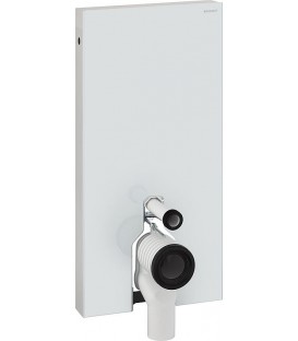 Module Geberite Sanitaire Monolithe pour WC 101cm, blanc, entourage alu brossé
