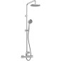 Hansaunita Colonne de douche chrome avec thermostat, douchette manuelle, tête de douche, Ø 202mm