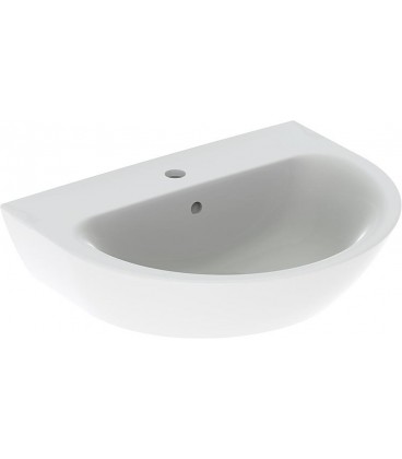 Vasque Geberit Renova blanc, lxhxp 600x190x480mm 1 trou robinet, écoul. inclus