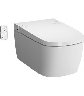 WC-douche VitrA V-Care 1.1 Comfort, blanc avec VitrA Clean WC-suspendu, sans rebord, abattant