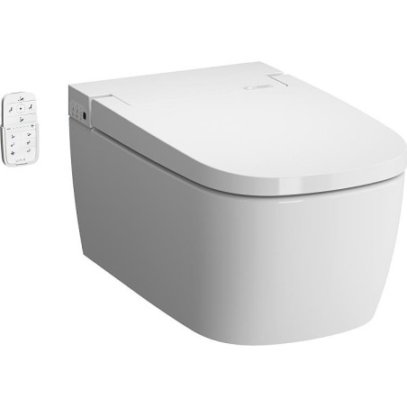 WC-douche VitrA V-Care 1.1 Comfort, blanc avec VitrA Clean WC-suspendu, sans rebord, abattant