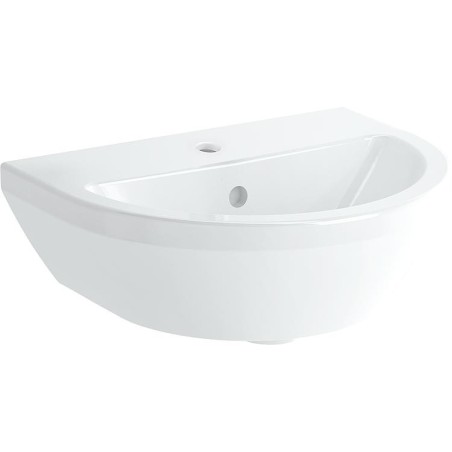 Lave-main VitrA Integra 450x360mm, blanc, avec trop-plein 1 trou robinet milieu, forme ronde