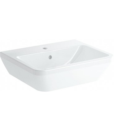 Vasque Vitra Integra carre 550x450mm blanc avec trop plein 1 trou robinet milieu