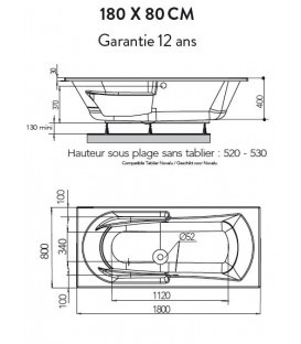 Baignoire Balneo Ymea Spaneo