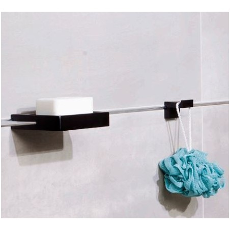 Porte savon 10 cm laiton noir