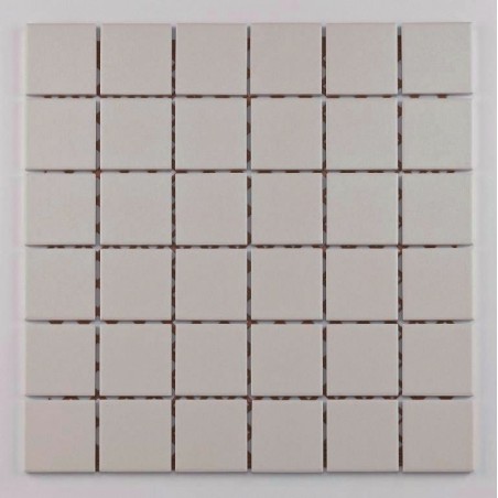 Mosaïque céramique Grip - super white - 4,7x4,7x0,6 cm - trame 30x30 cm