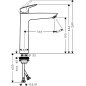 Mitigeur vasque Hansgrohe 190 Logis, sans robinetterie d'écoulement, chrome